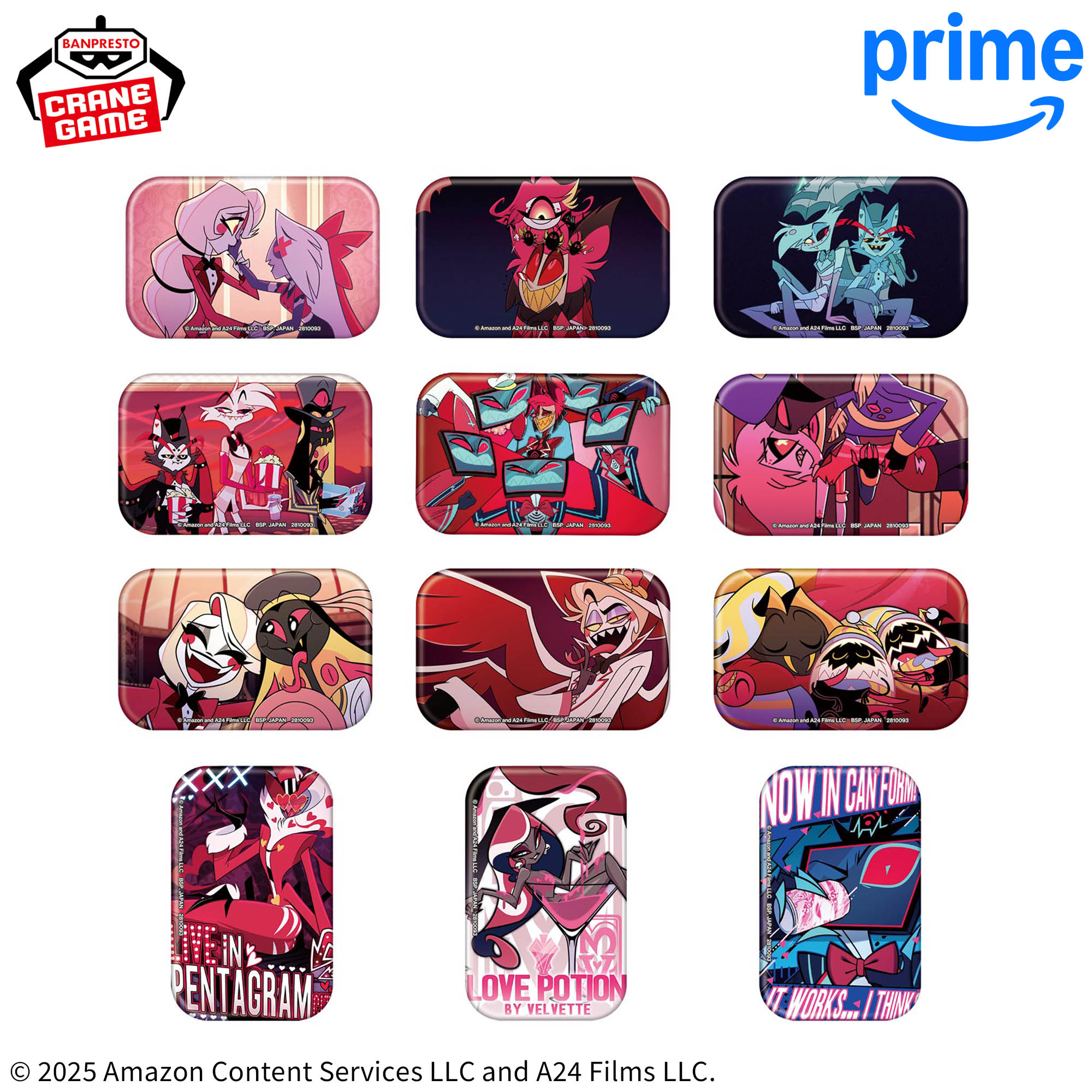 ハズビン・ホテルへようこそ◾︎スクエア缶バッジ 6個セット