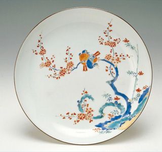 色絵花鳥文皿（柿右衛門様式）