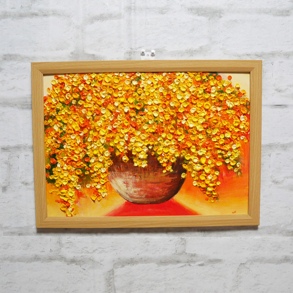 油絵 油彩 油彩画 絵 絵画【ミモザ】B4サイズ 絵画 HR 通販 17630964