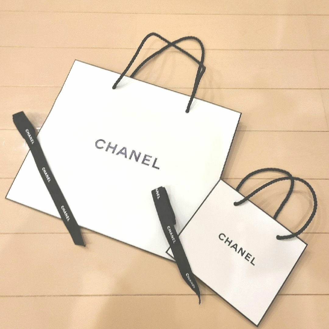 美品CHANEL マグネット式空箱 ショッパー 薄紙 保存袋 カメリアリボン