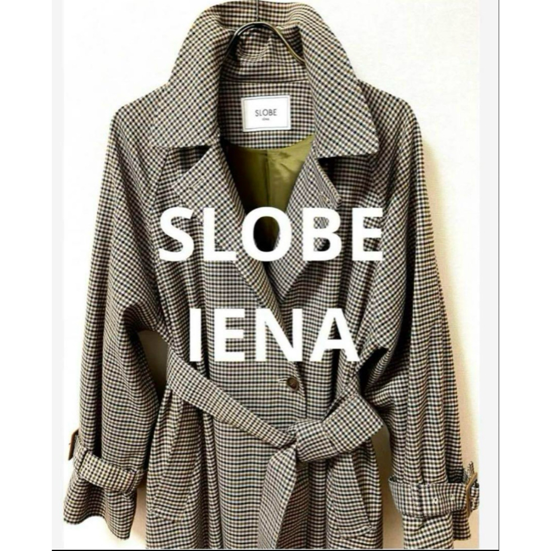 SLOBE IENA チェックスタンドコート ロングコート ウール◇6724 SLOBE