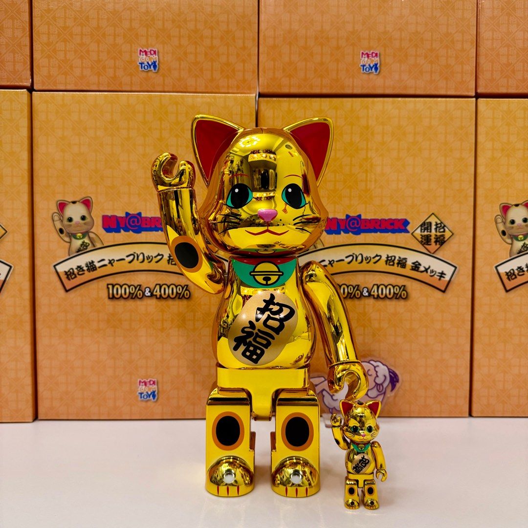2体セット NY@BRICK 招き猫 金運 金メッキ 100％ & 400％ NY@BRICK
