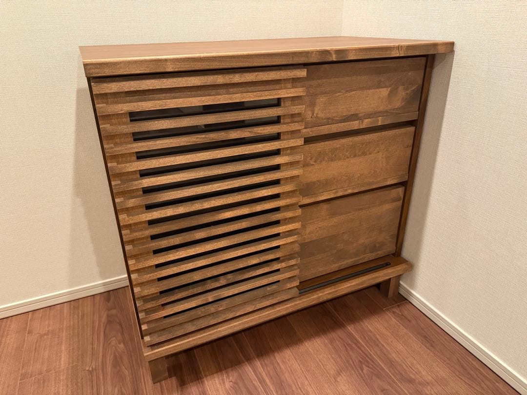 テレビ台　ハイタイプ　キャビネット　オーク ハイタイプテレビ台 幅120高さ75cm 【オーク材アールデザインシリーズ