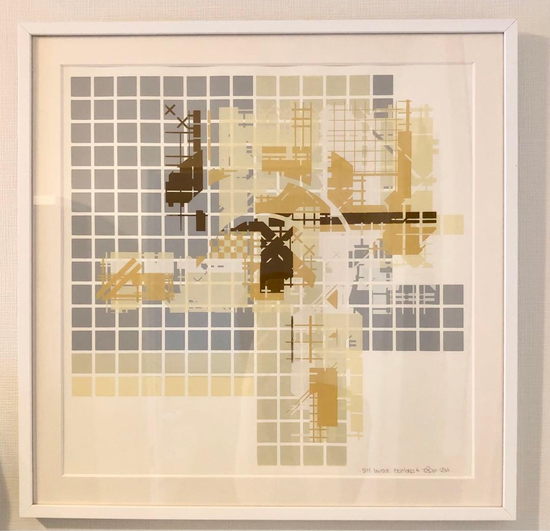 【貴重・一点物】ZEDZ シルクスクリーン　ユニークエディション インテリアの絵画をシルクスクリーンの版画で制作したヒロ・ヤマガタの